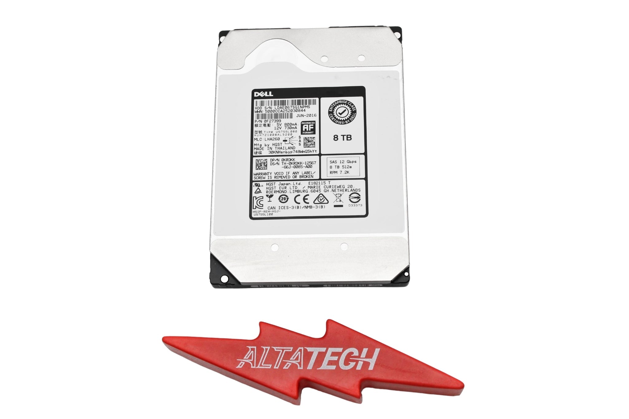 Dell 0KRDKK 8TB 7.2K SAS 3.5 12G