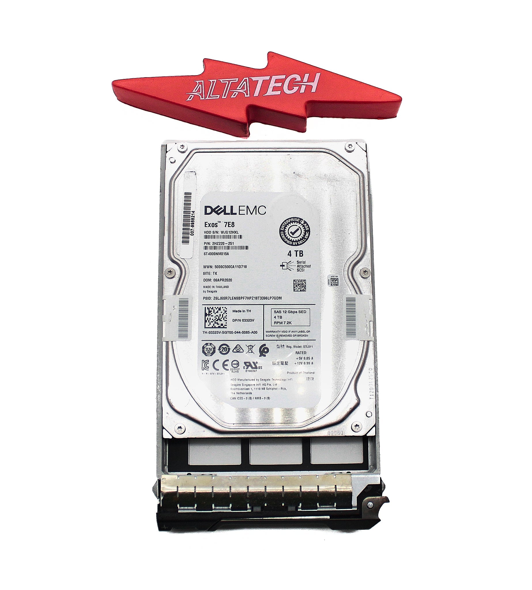 Dell 3323V 4TB 7.2K SAS 3.5 12G SED ST4000NM015A / 2HZ220-251