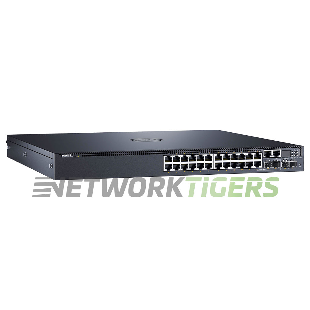 NEW Dell S3124P 24x 1GB PoE+ RJ45 2x 1GB Combo 2x 10GB SFP+ F-B Air Switch