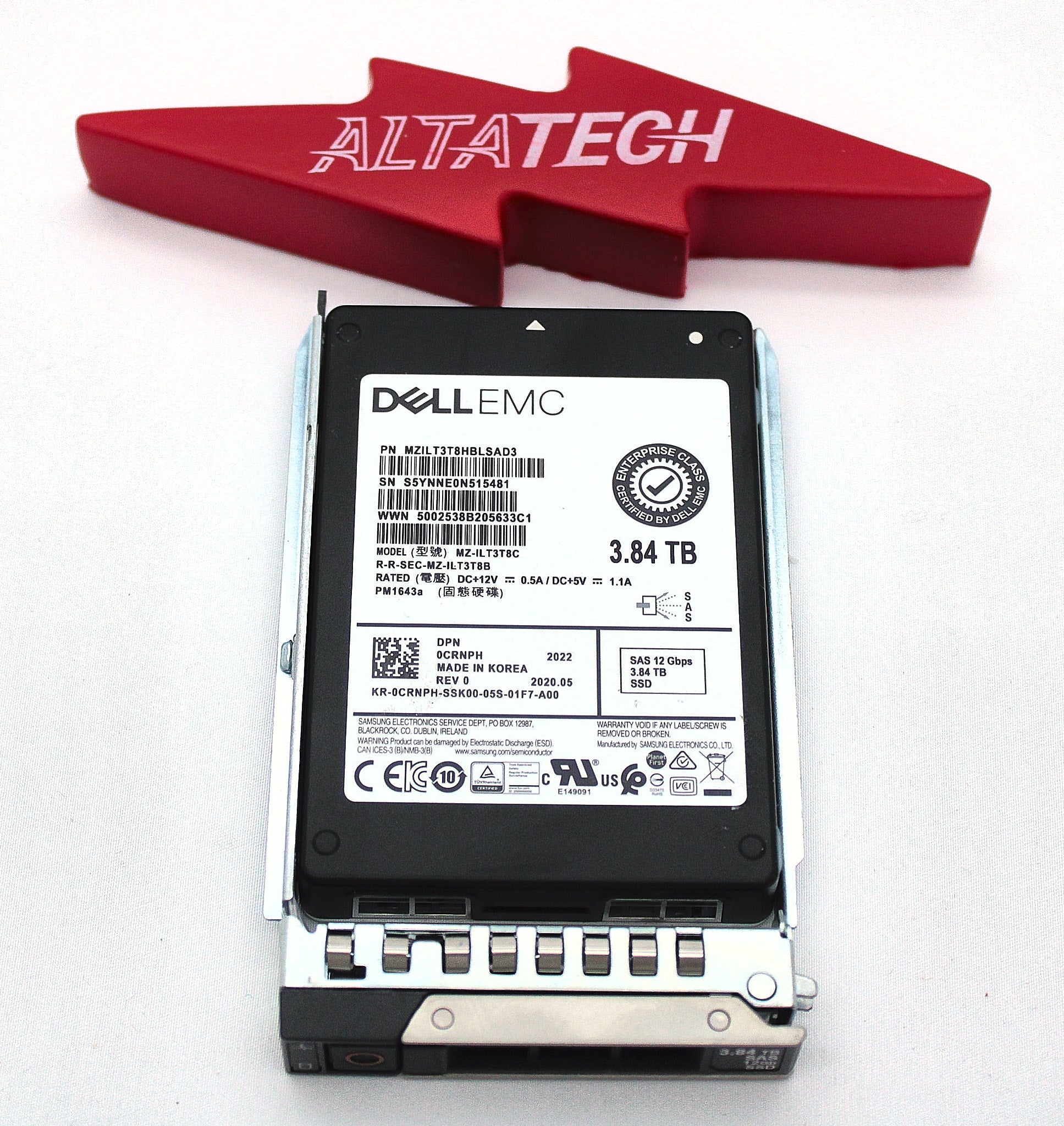 Dell CRNPH_NEW 3.84TB SSD SAS 2.5 12G RI PM1643A MZILT3T8HBLSAD3 ME4xx