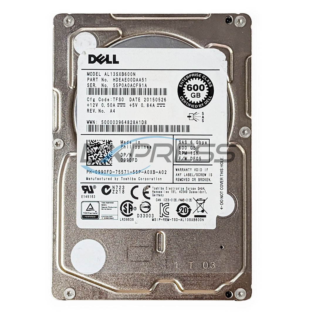 Dell 2.5" 600GB 15K SAS 6Gbps HDD | 990FD