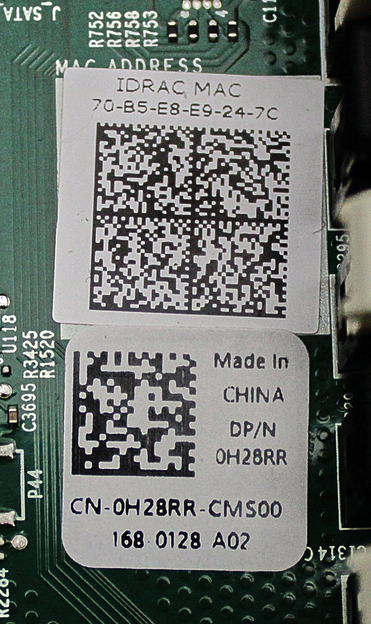 Dell H28RR_NOB System Board Inventec V5 PowerEdge R640