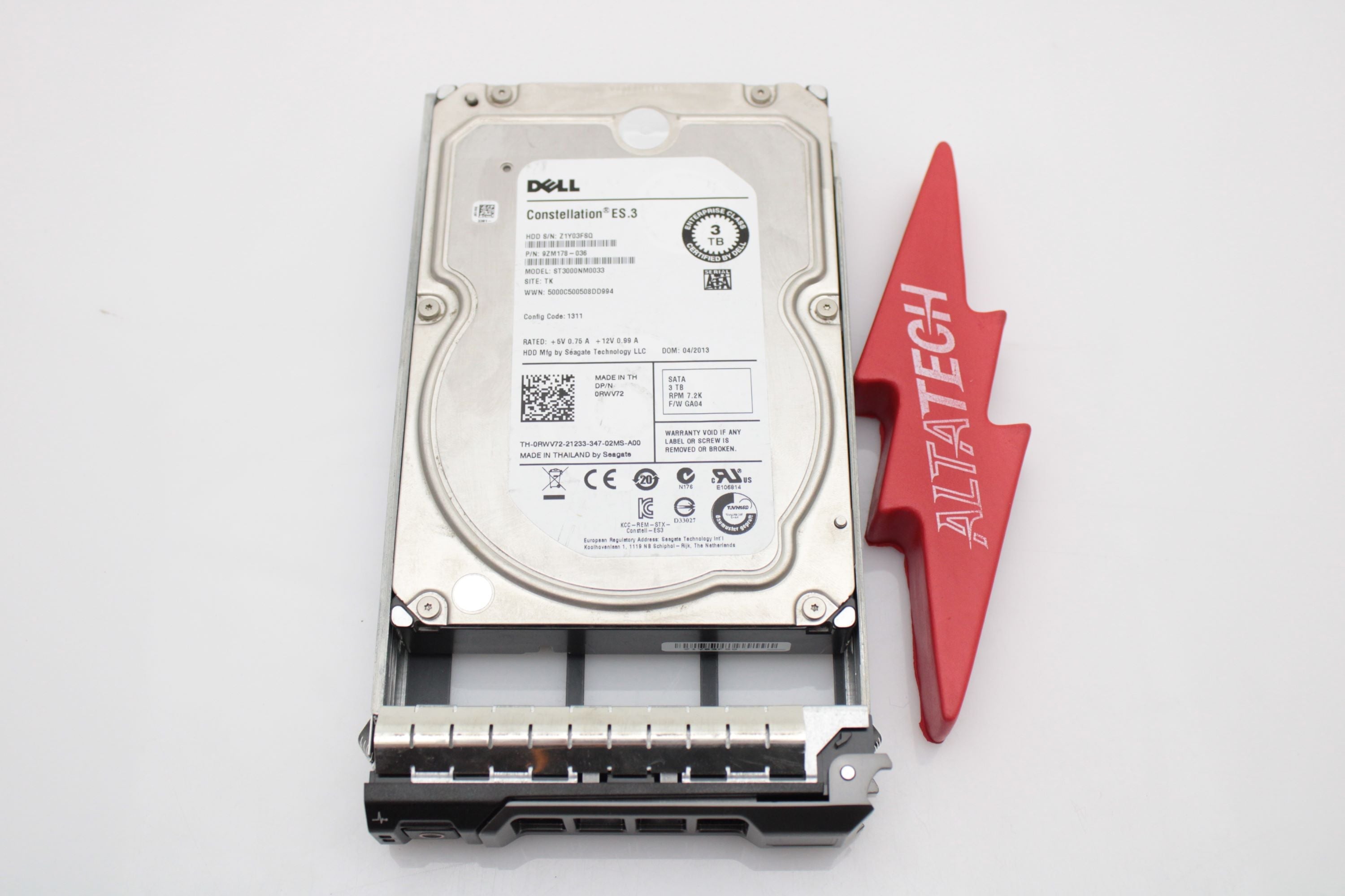 Dell RWV72 3TB 7.2K SATA 3.5 6G EP ST3000NM0033 / 9ZM178-036