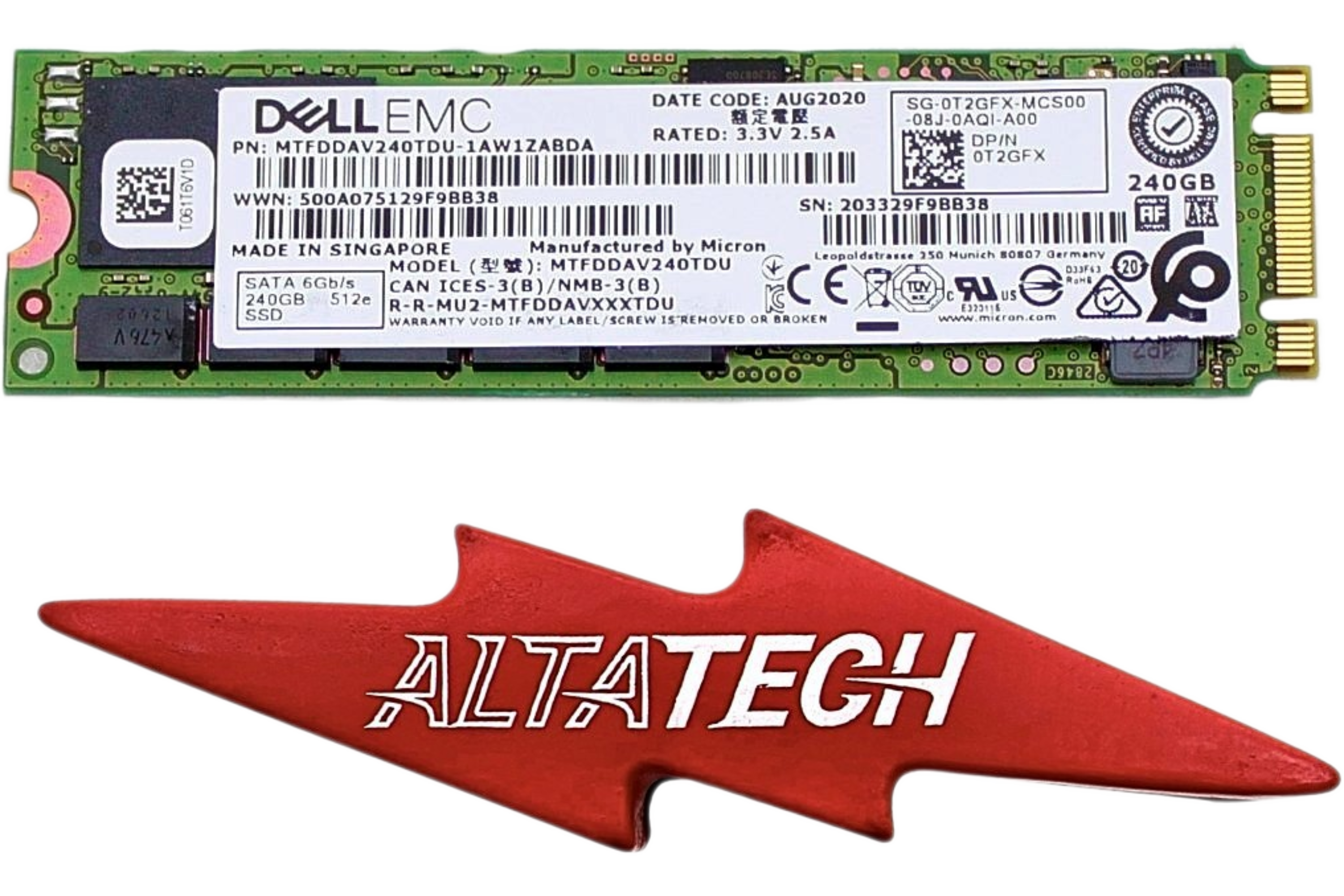 Dell T2GFX 240GB SSD SATA 6G M.2 BOSS (2280) MTFDDAV240TDU