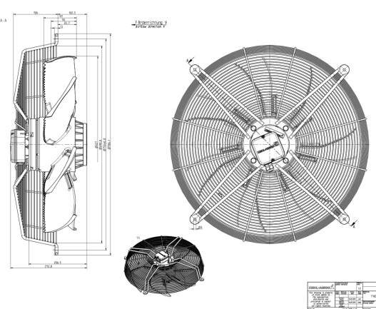 FN063-VDK.6N.V7P7(Art No:169699)ZIEHL-ABEGG Axial Fan 400V 2.8/1.75kW 5/2.9A 1320/1010rpm