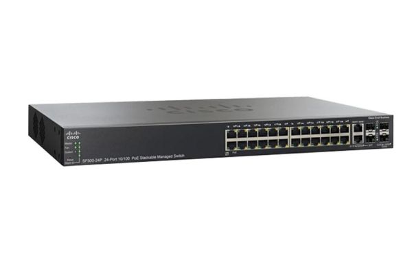 SF500-24MP-K9-NA - Cisco SF500 24-Ports 10/100BASE-TX Ethernet Network Switch with 4-Ports SFP
