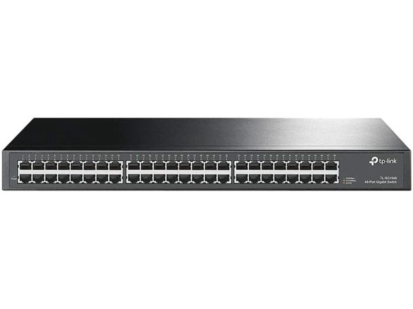 TL-SG105E/TPL - TP-Link 48 Port Gigabit Ethernet Switch | Plug and Play | Sturdy Metal w/ Shielded Ports | Rackmount | Fanless | Lifetime Protection | Traffic Optimization | Unmanaged (TL-SG1048)