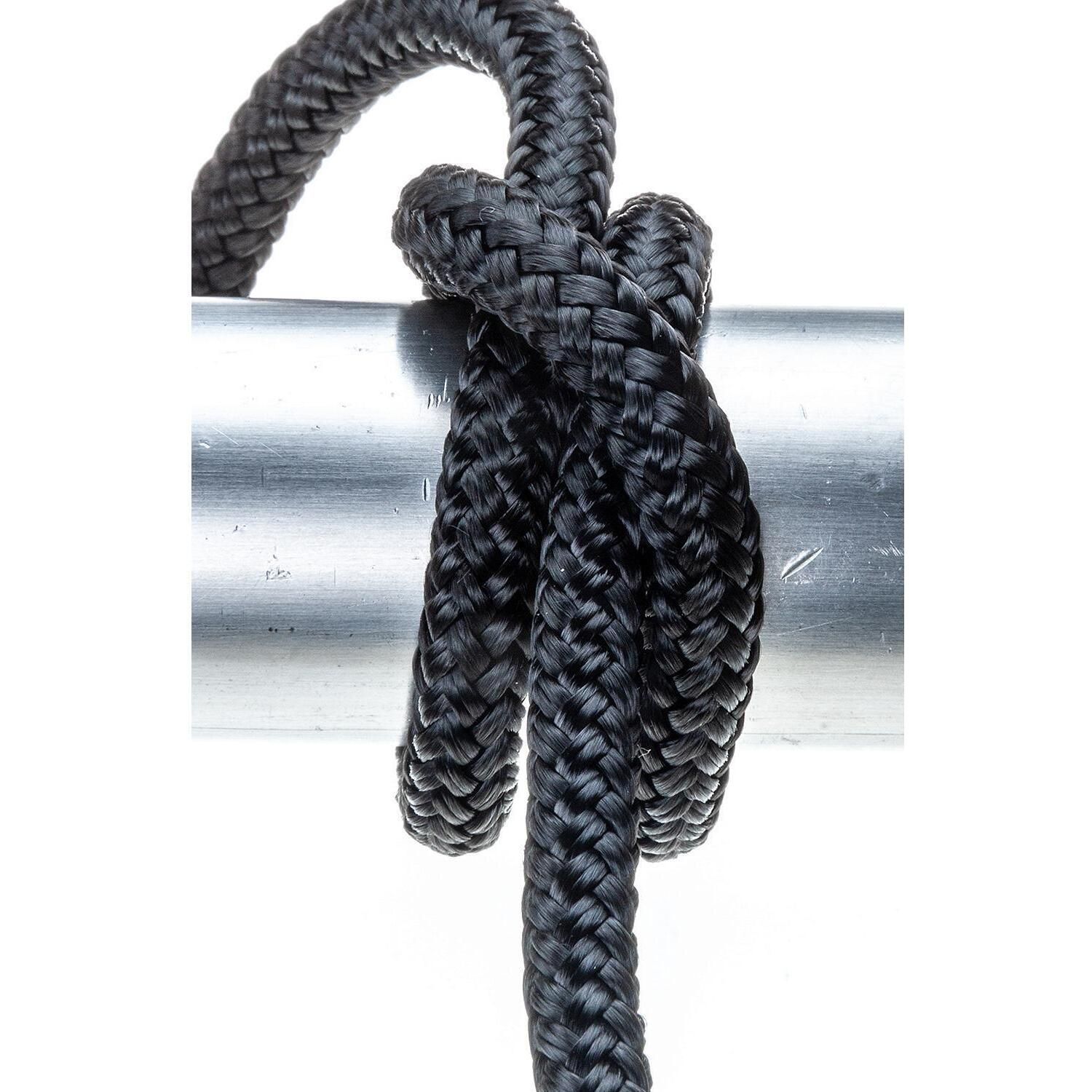 Seachoice Double-Braid Nylon Dock Line w/ Eye Splice, Pre-Shrunk, Heat Stabilized, 3/8 In. X 15 Ft., Black