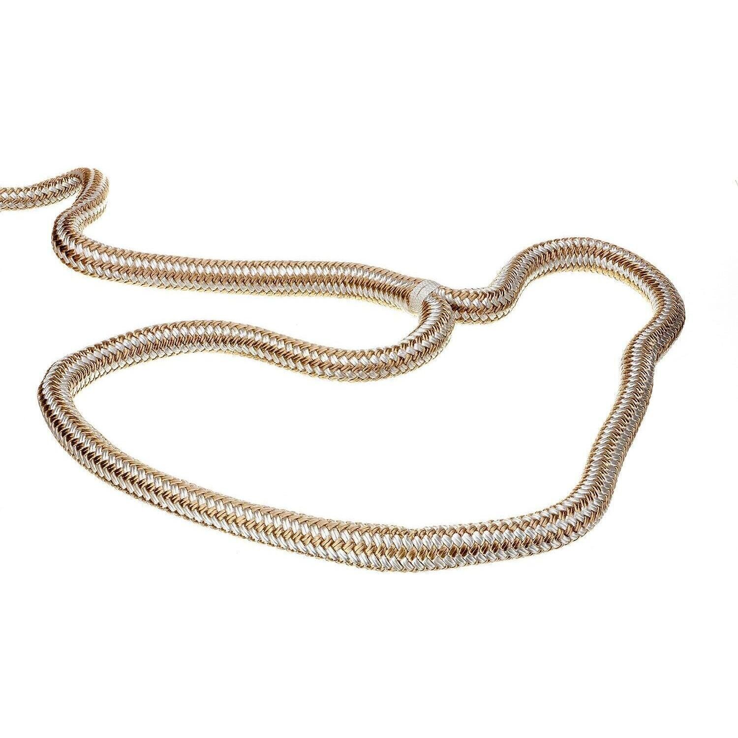 Seachoice Double-Braid Nylon Dock Line w/ Eye Splice, Pre-Shrunk, Heat Stabilized, 3/4 In. X 35 Ft., Gold White