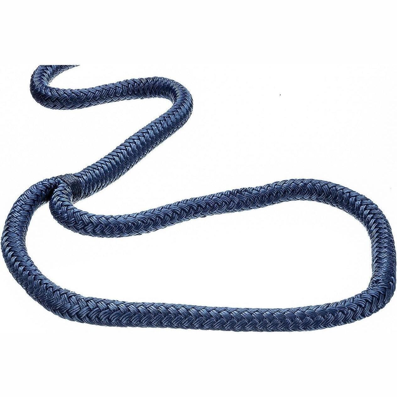 Seachoice 39821 Double-Braid Nylon Dock Line w/ Eye Splice, Pre-Shrunk, Heat Stabilized, 5/8 In. X 25 Ft., Navy Blue