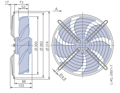 FN030-4ED.WC.A7 ZIEHL-ABEGG Axial Fan 0.09kW 230/V 0.42A 1330rpm | Article 153646