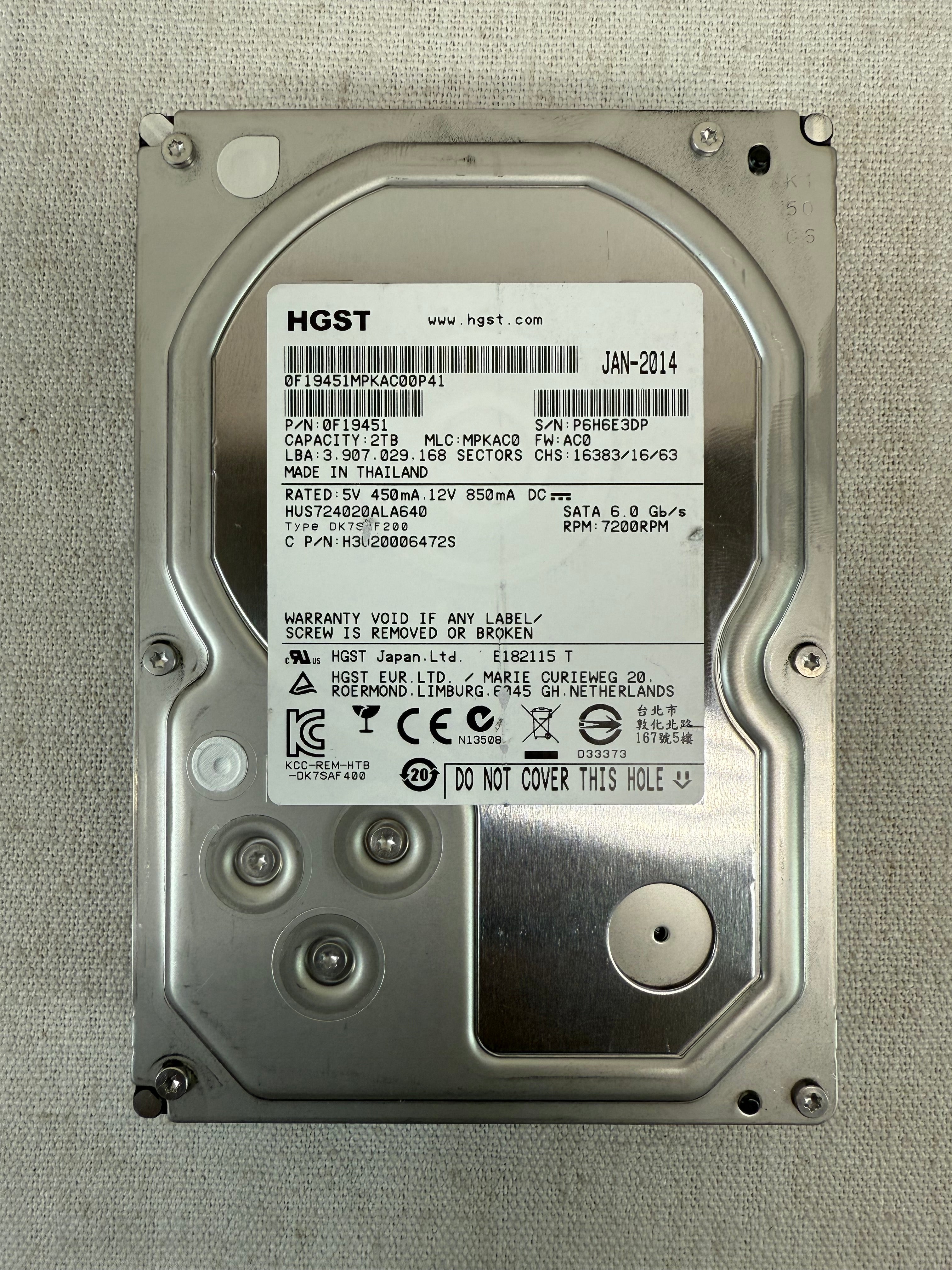 EMC-Isilon 2TB 7.2K 6GB/s 3.5" SATA HDD with tray - PN: 0F19451