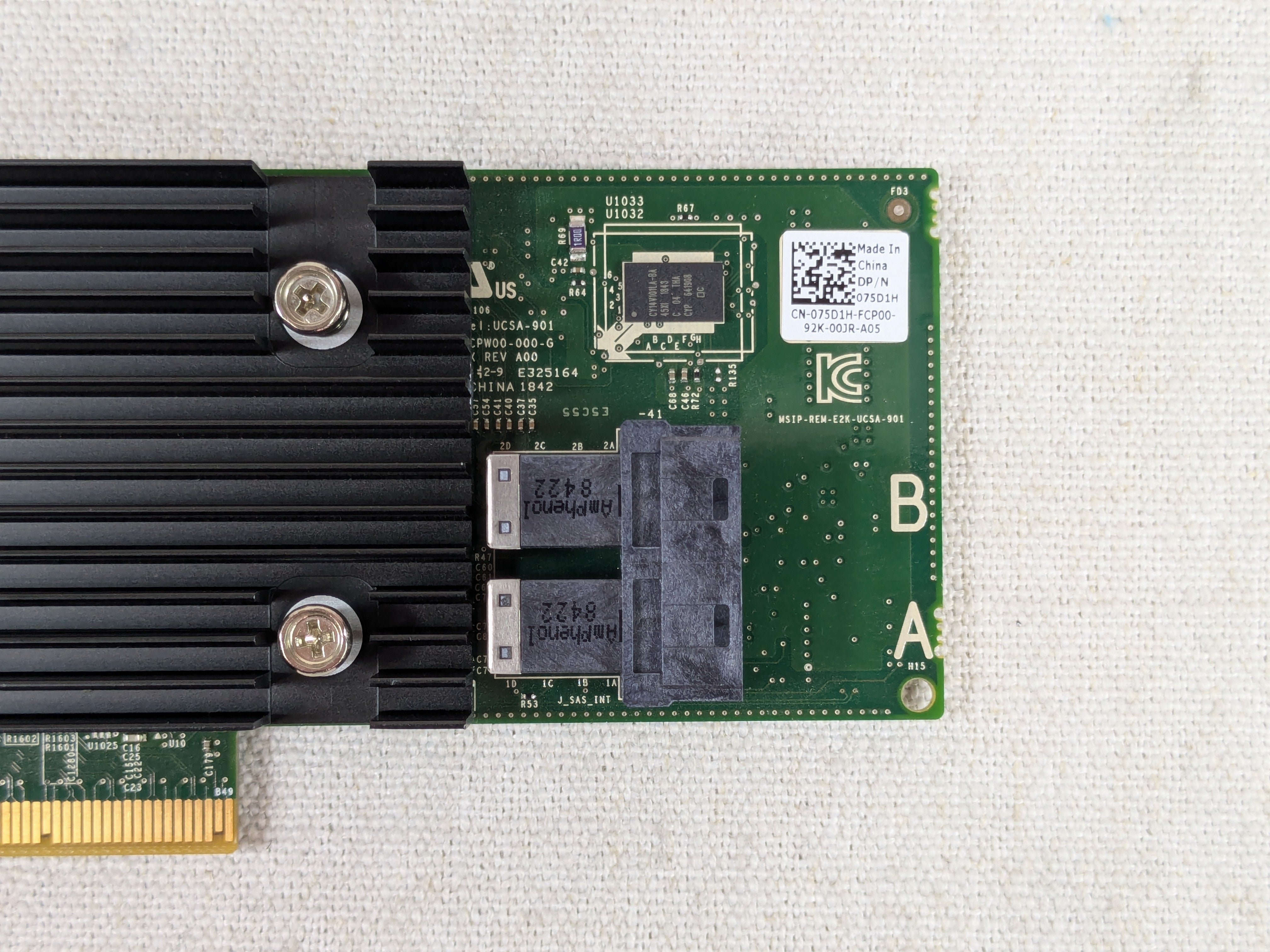 Dell 75D1H Dell 75D1H PERC H330 12Gb/s SAS PCIe Internal RAID Card No Bracket