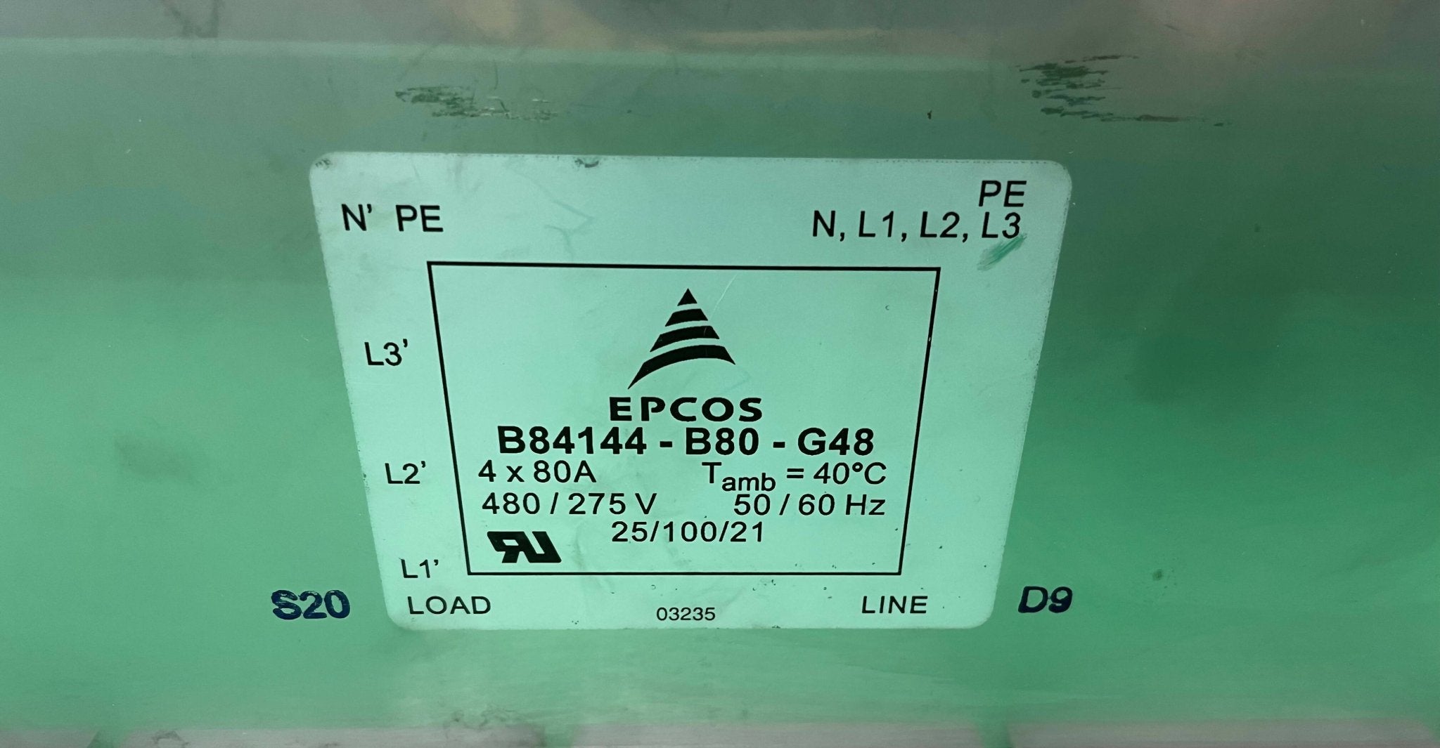 EMI LINE FILTER EPCOS (B84144-B80-G48 SIEMENS