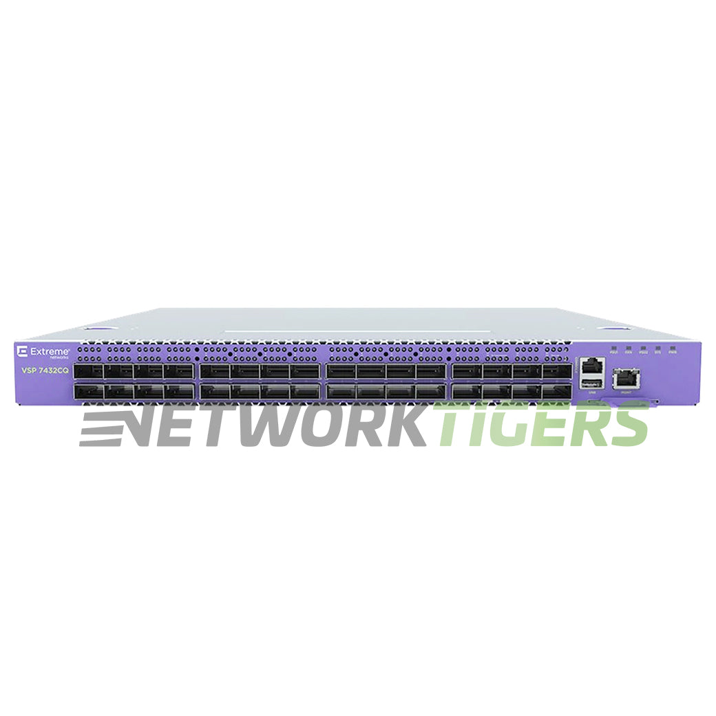 NEW Extreme VSP7400-32C-AC-F VSP 7432CQ-F 32x 100G QSFP28 F-B Airflow Switch