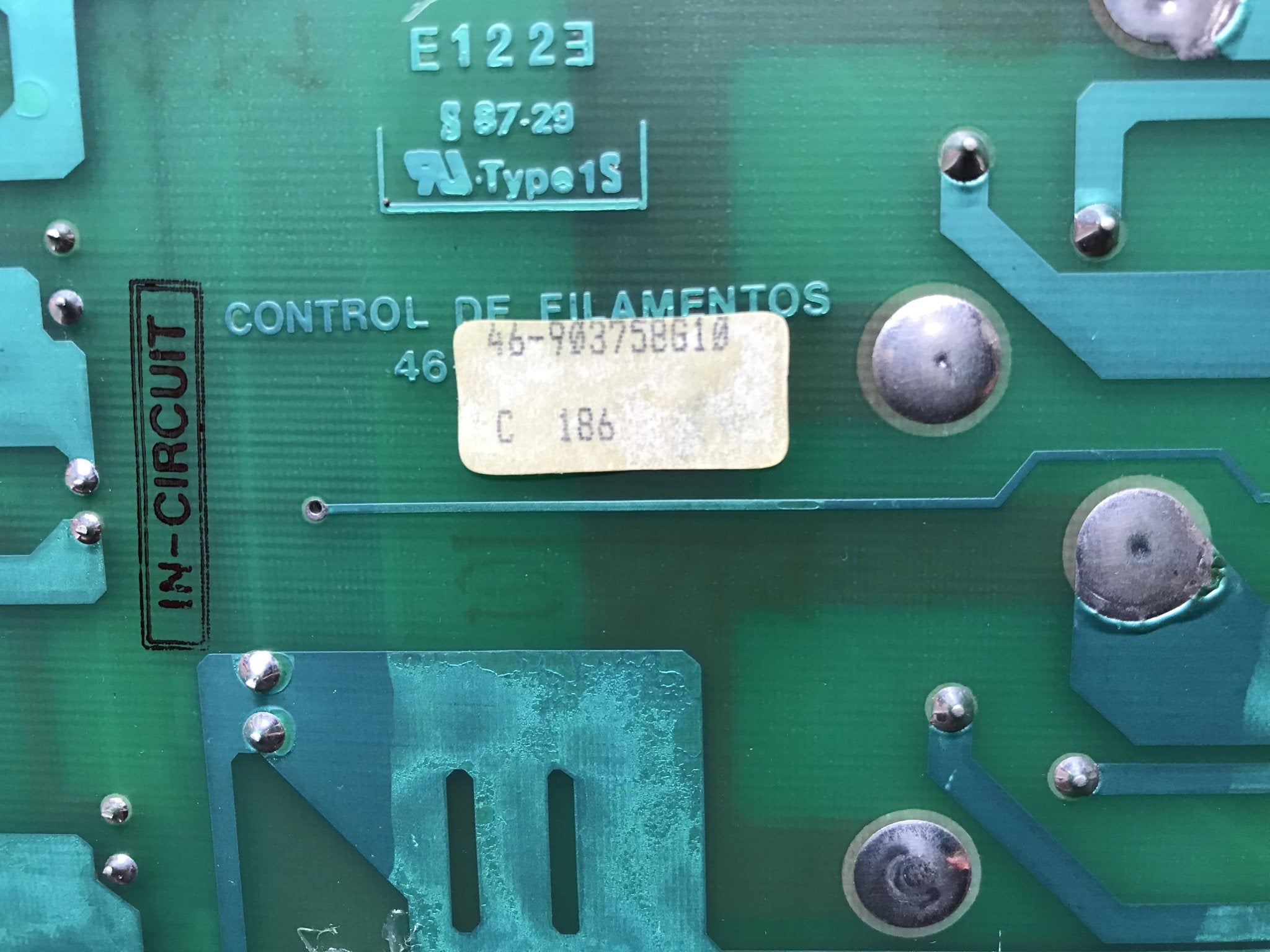 Filament Control Board (46-903758 G10) GE