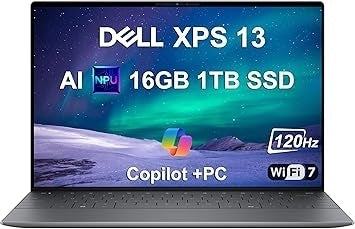 2025 Dell XPS 13 9345 Laptop, Copilot+ AI PC (13.4" FHD+ 120Hz, Snapdr