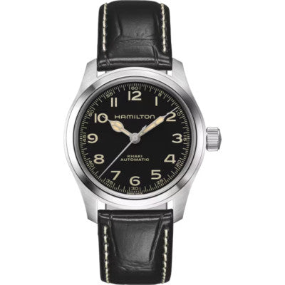 Hamilton Khaki Field Murph Automatic 38mm Black Dial Leather Strap H70