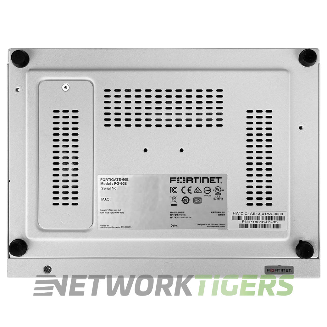 Fortinet FG-60E FortiGate 60E Series 3 Gbps 10-Port RJ45 Network Firewall Unclaimed