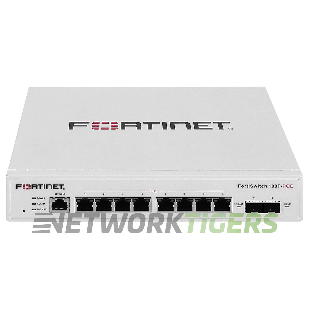 Fortinet FS-108F-PoE 8x 1GB PoE RJ45 2x SFP Local Management Only Switch