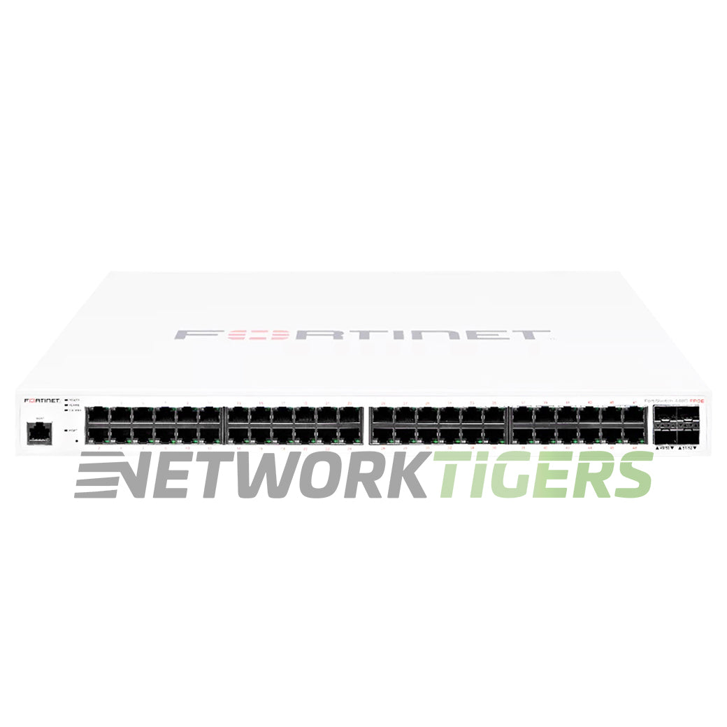 NEW Fortinet FS-448D-FPOE 48x 1GB PoE+ RJ45 4x SFP+ Local Management Only Switch