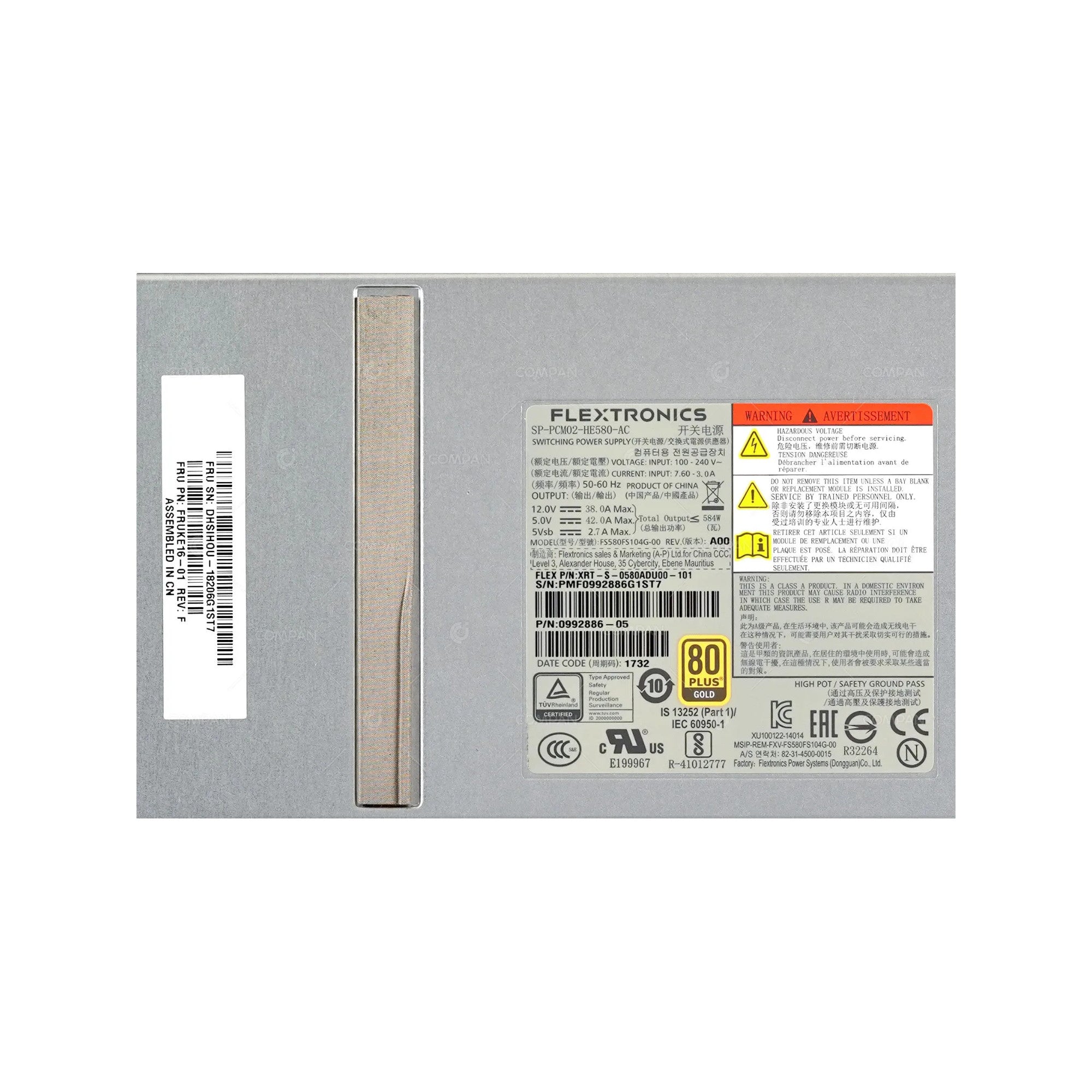 FRUKE16-01 SEAGATE 584W POWER SUPPLY FOR SP-3212 0992886-05, SP-PCM02-HE580-AC