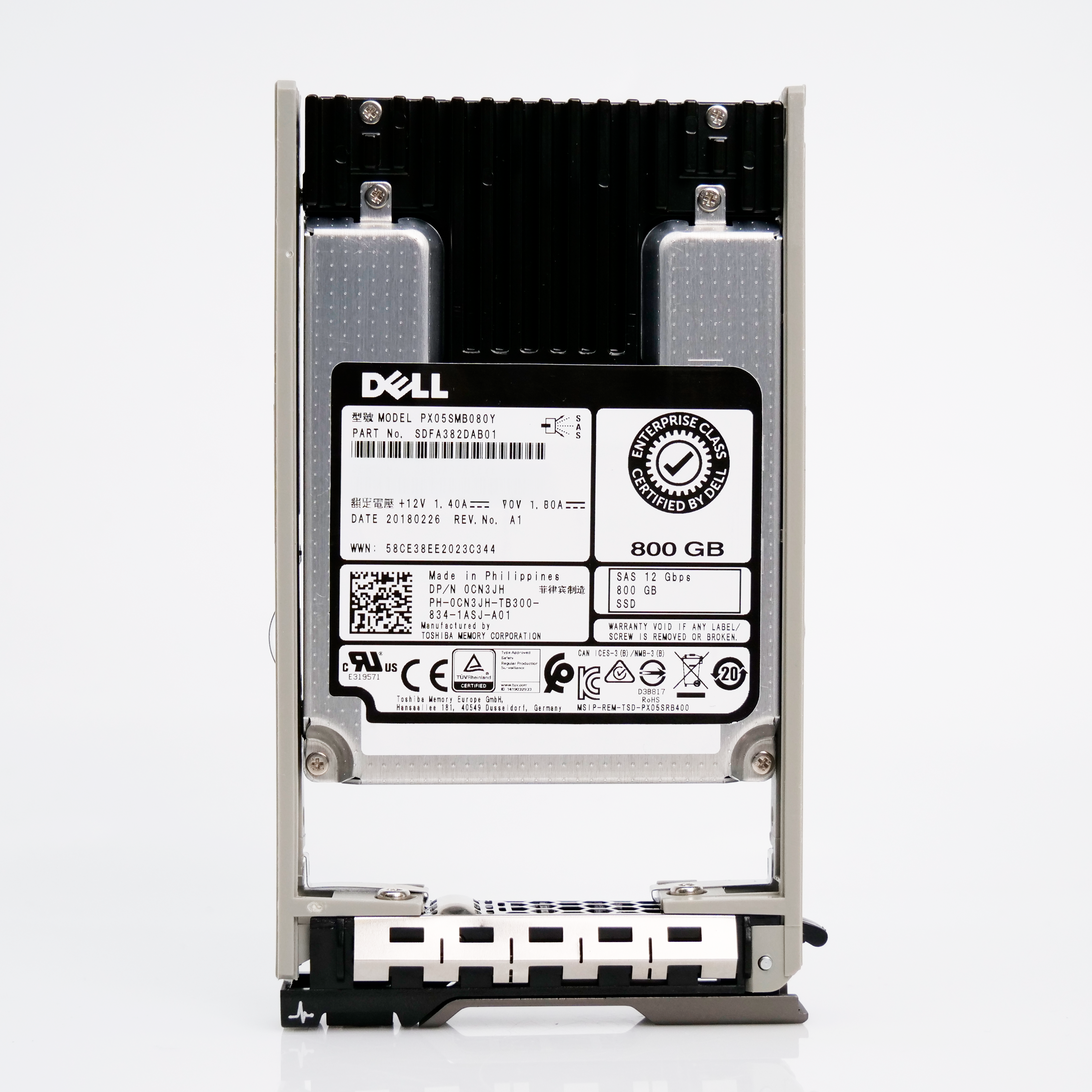 Toshiba G13 0CN3JH 800GB 10 DWPD SAS-3 12Gb/s MLC 2.5in Recertified Solid State Drive