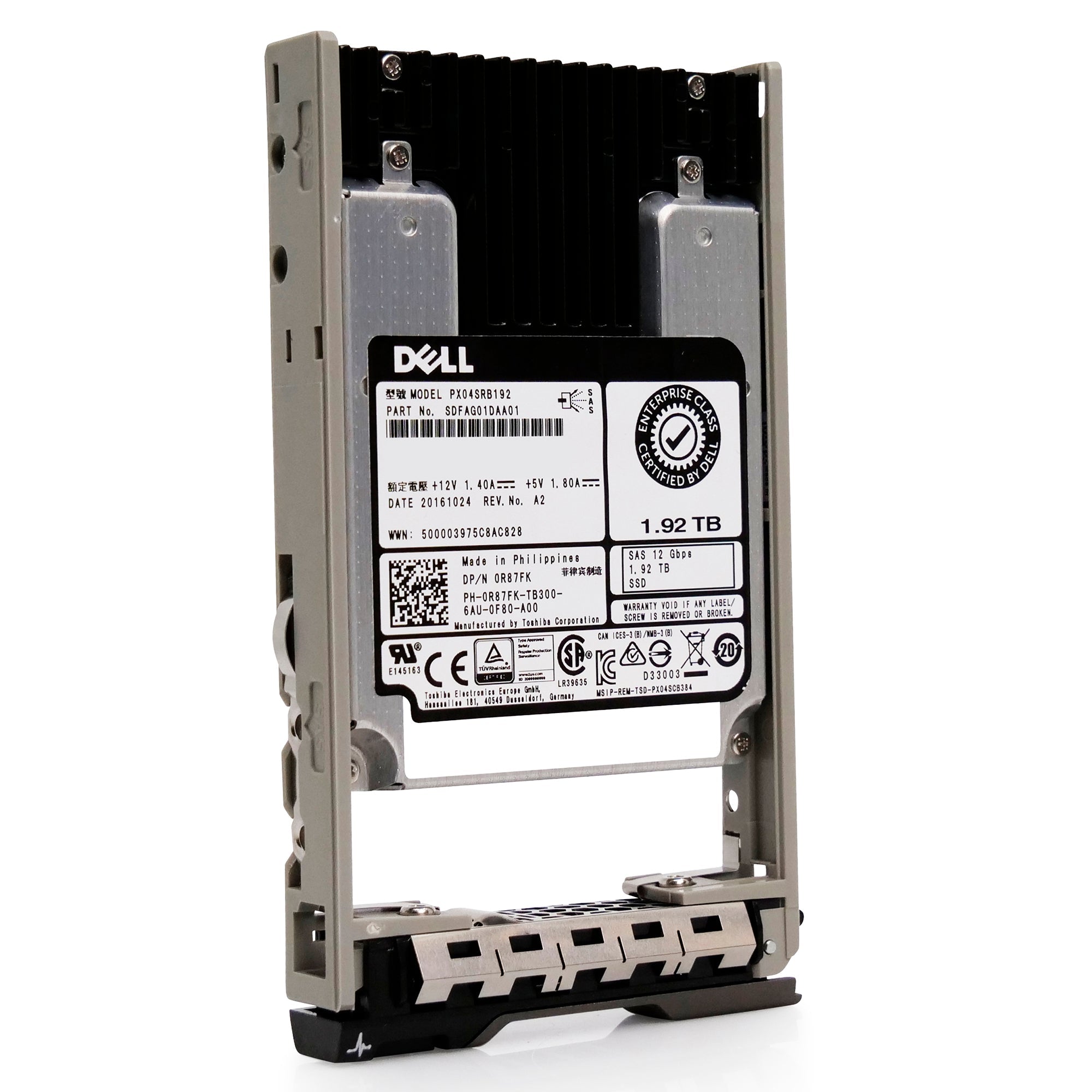 Toshiba G13 0R87FK 1.92TB 1 DWPD SAS-3 12Gb/s MLC 2.5in Refurbished SSD