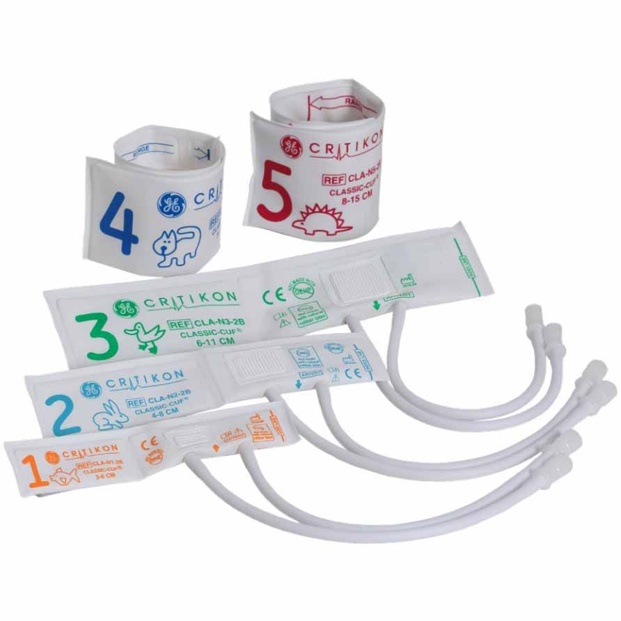 GE CRITIKON SOFT-CUF Neonatal Blood Pressure Cuff with 1-Tube Luer Connector (20/Box)