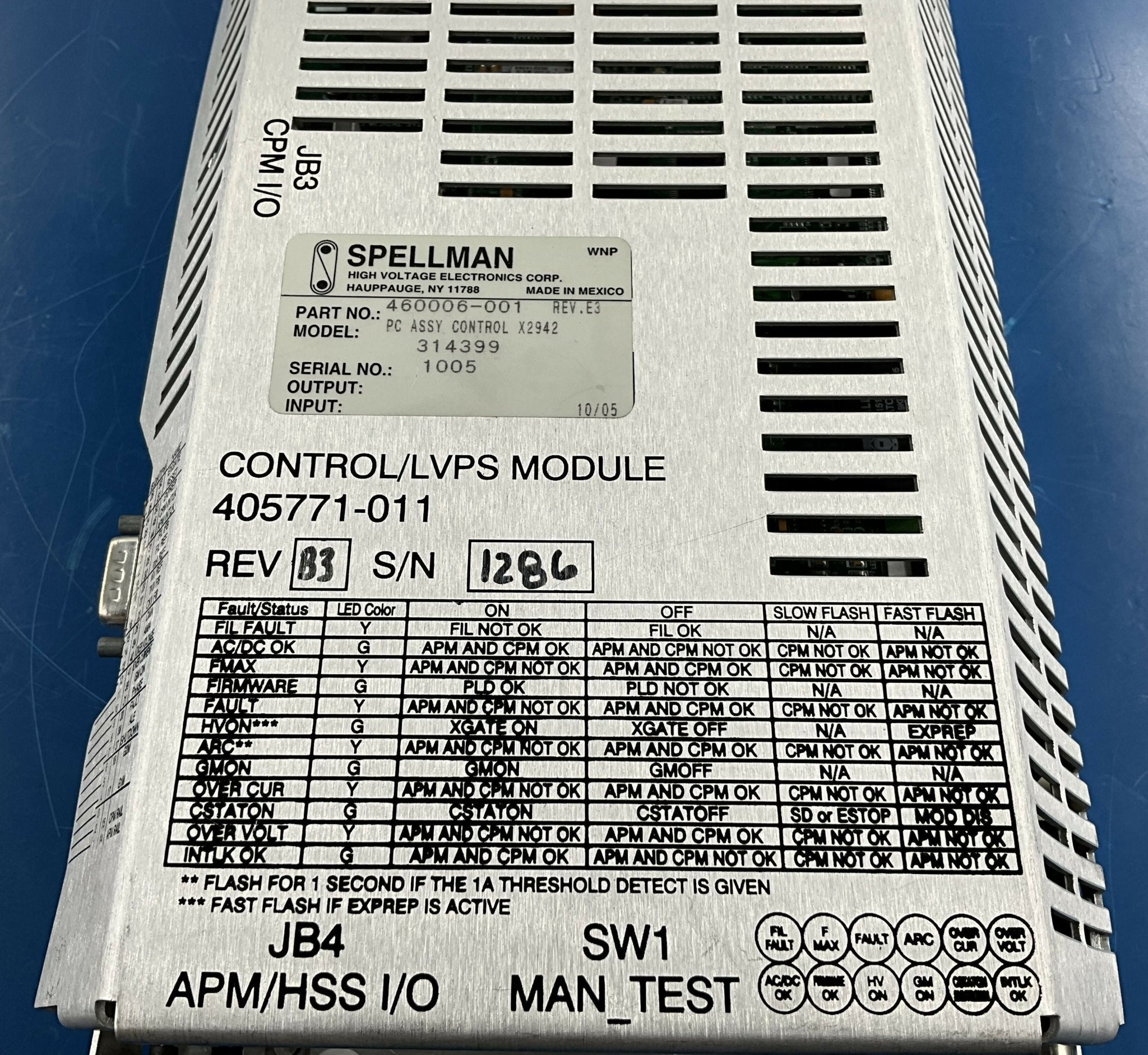 GRID MODULATOR FIBER OPTICS /CONTROL/LVPS MODULE (460006-001/405771-011/105418-011 REV-E3 PHILIPS