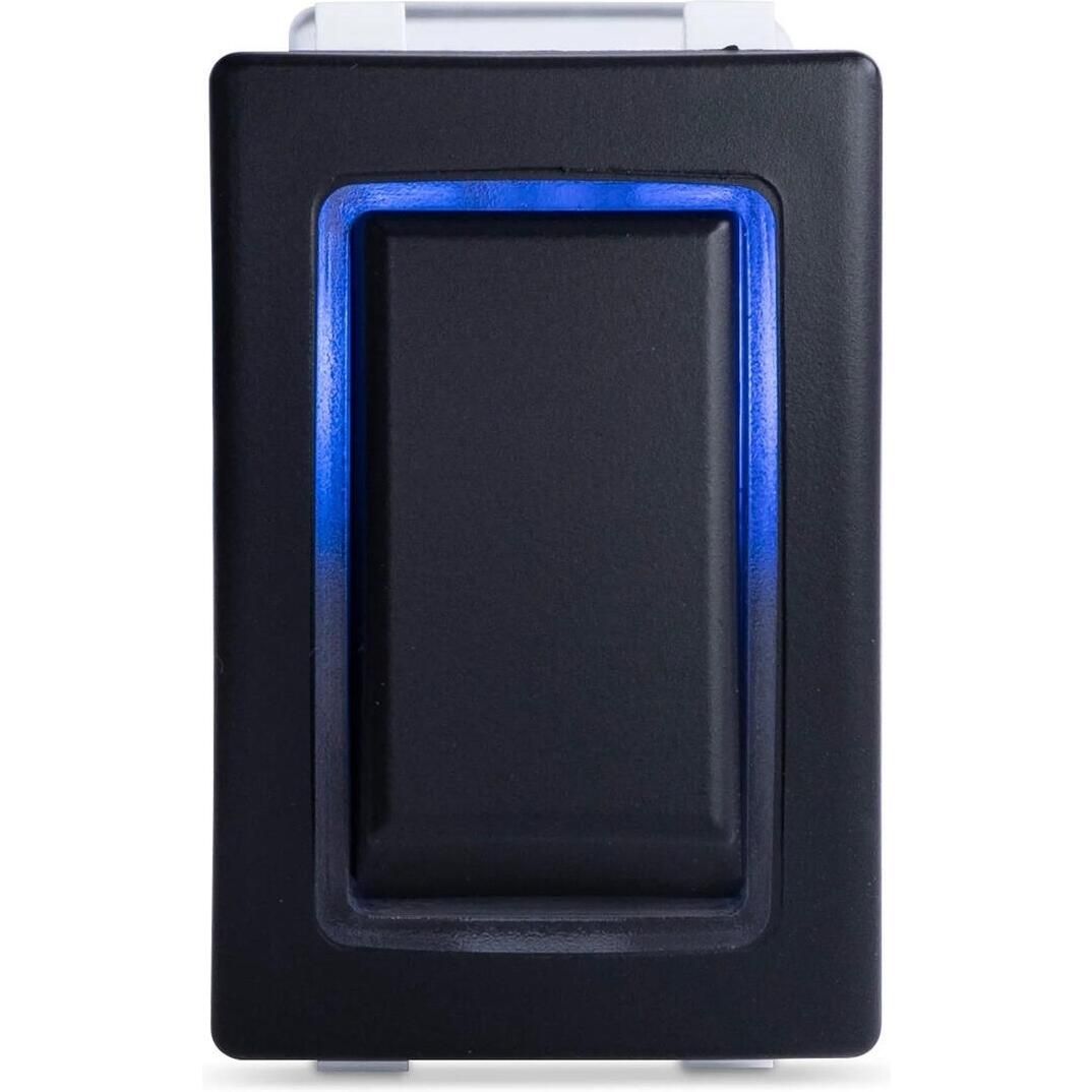 Sierra RK40690B Rocker Switch w/Halo LED Light, ON OFF ON (Dependent), SPDT, Blue