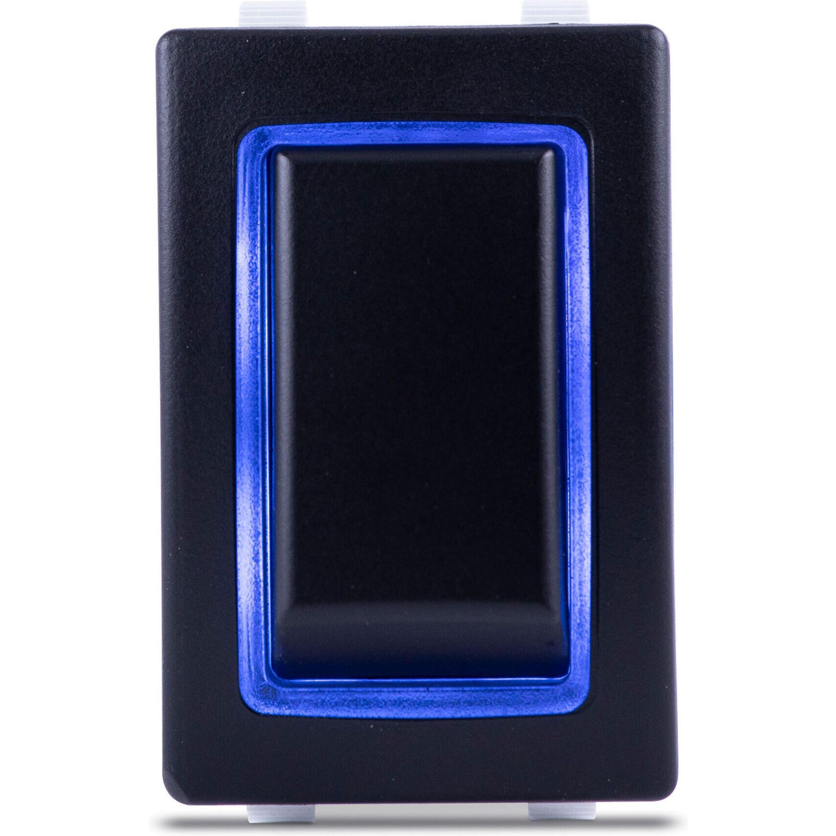 Sierra RK40640B Rocker Switch w/Halo LED Light, ON OFF ON, SPST, Blue