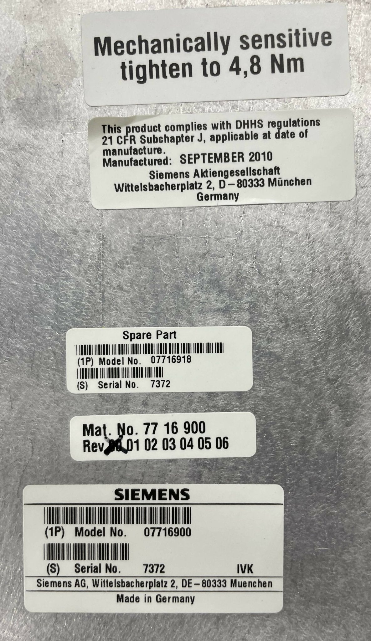 HIGH VOLTAGE TANK (07716900/7716900