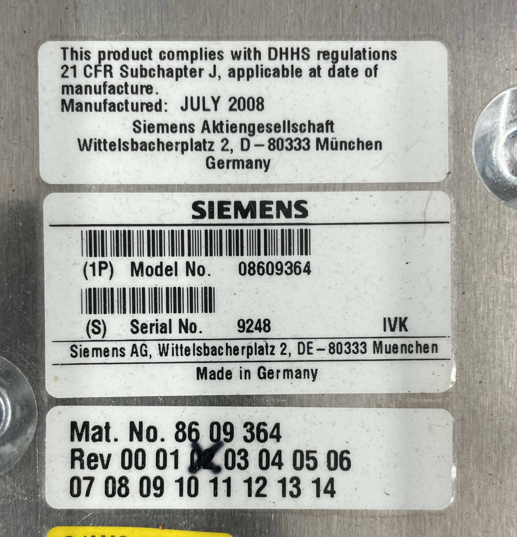 HIGH VOLTAGE TANK (08609364/8609364) SIEMENS