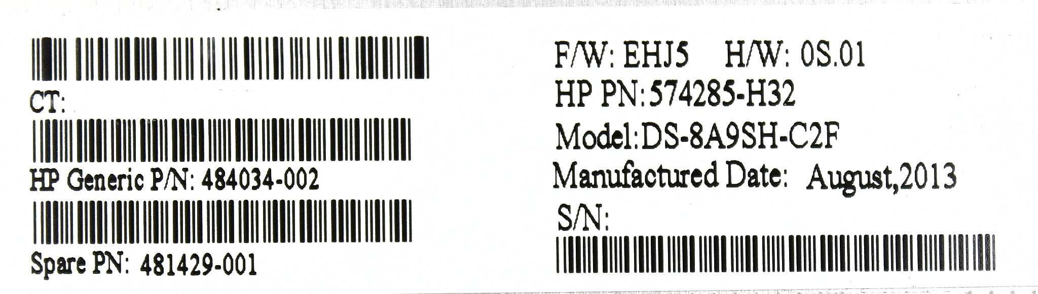 HP 481043-B21 SATA DVD/RW (DL380 G6)
