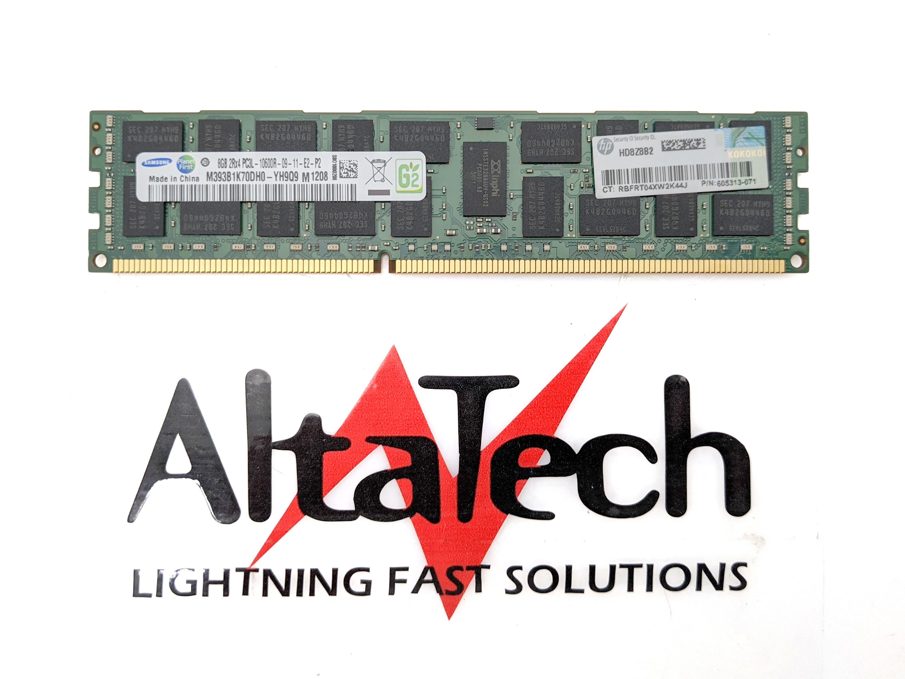 HP 604506-B21 8GB PC3L-10600R DDR3-1333 2RX4 ECC