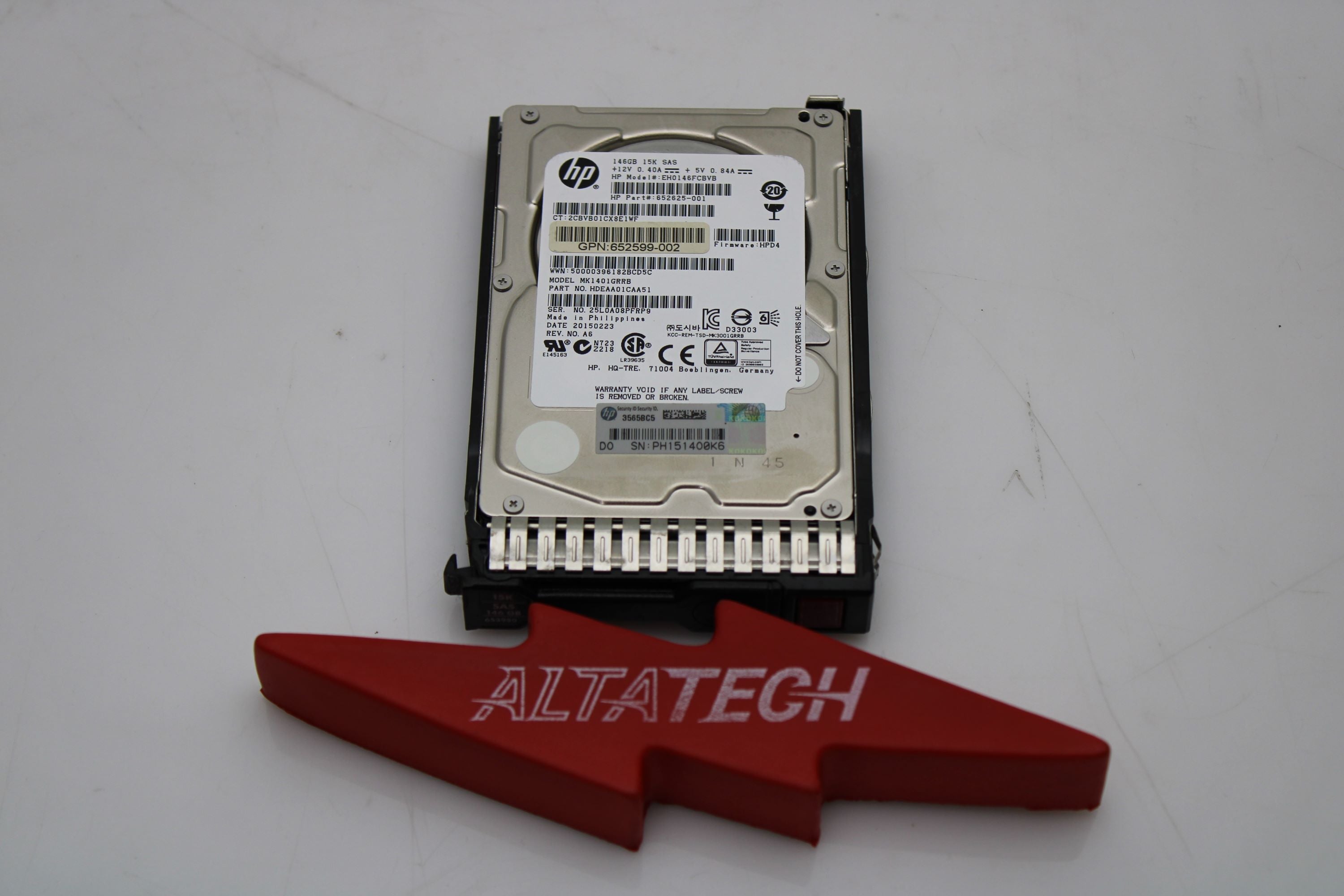 HP 652625-001 146GB 6G 15K SFF SAS SC HDD