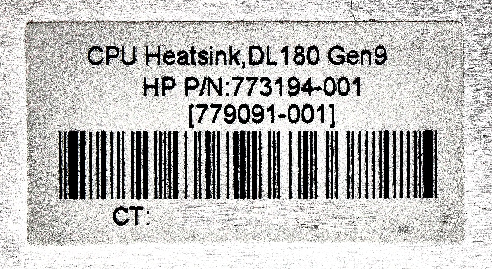HP 779091-001 Screwdown CPU Heatsink (DL180G9)