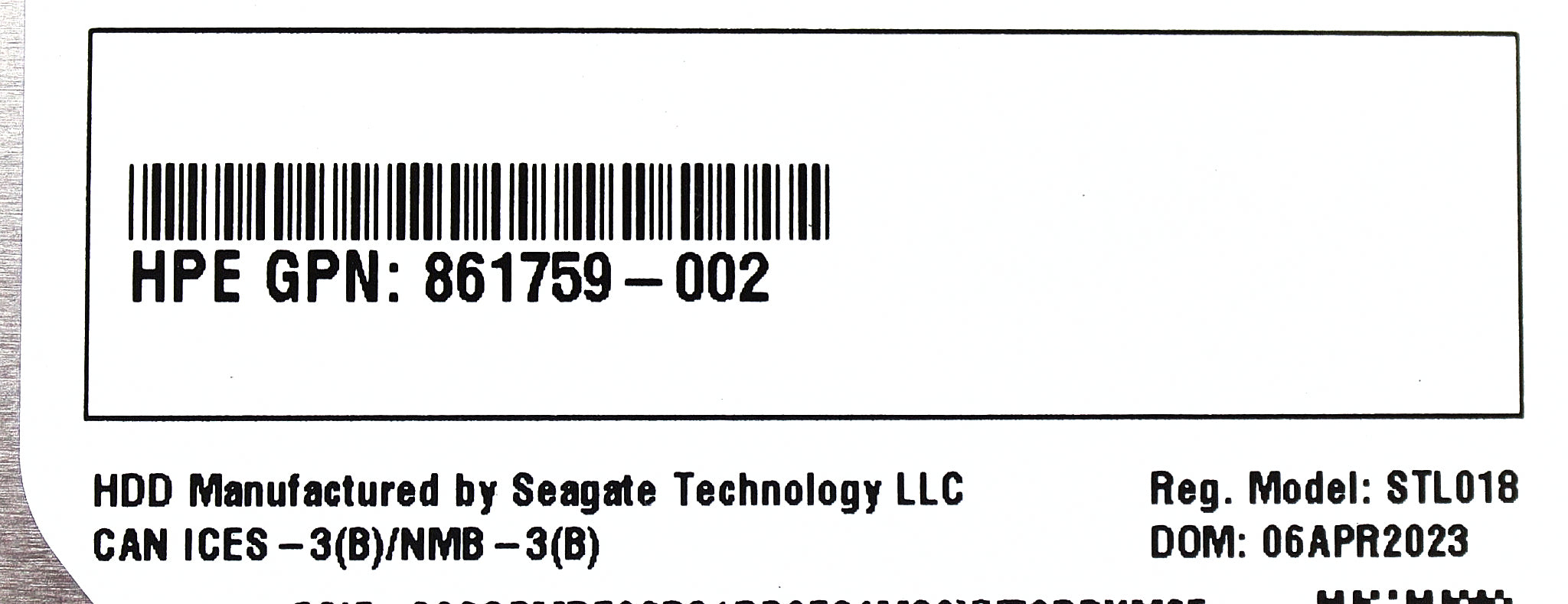 HP 861759-002 6TB SATA 6G 7.2K LFF LP 512e DS HDD