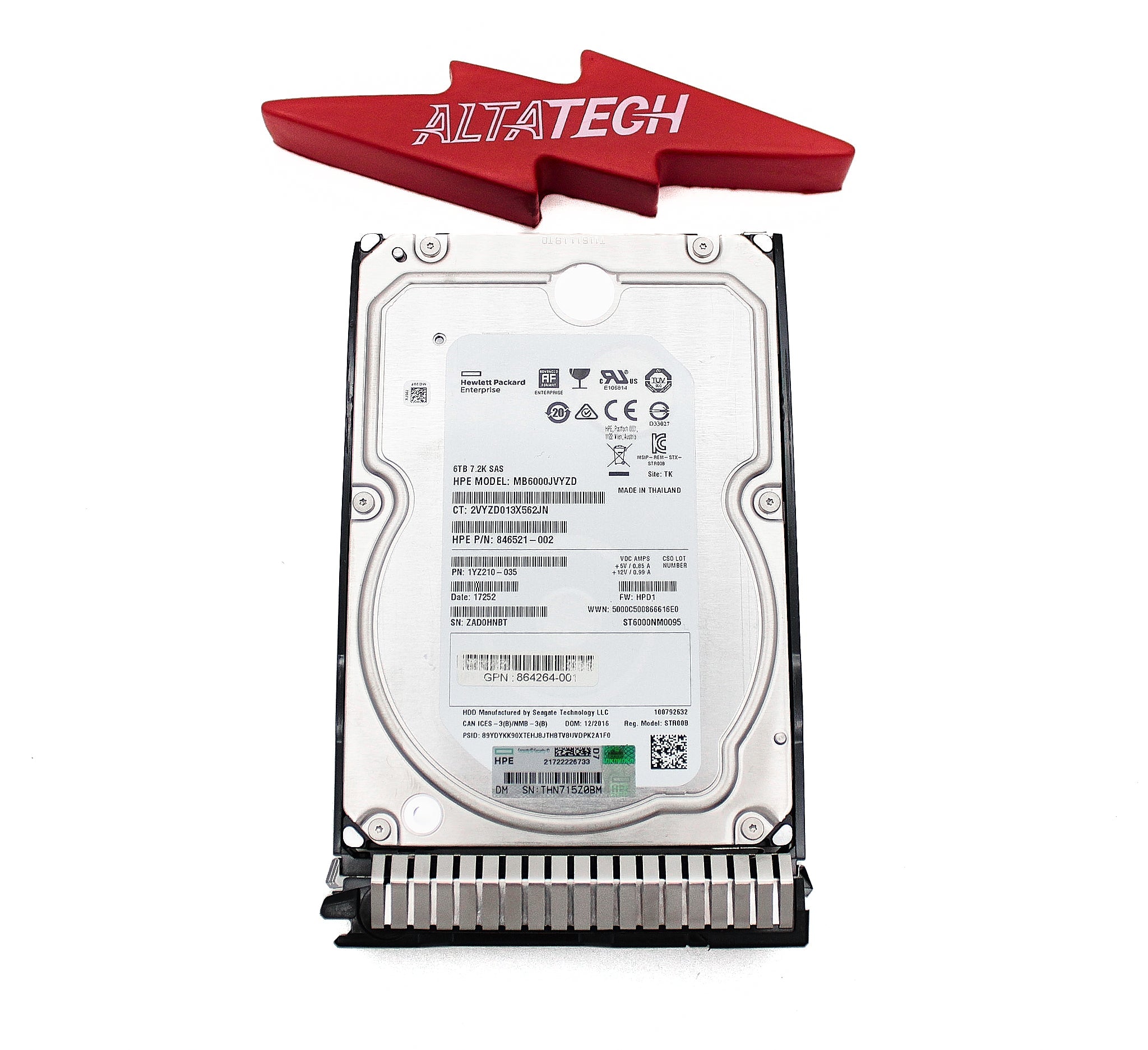 HP 862140-001 6TB 12G 7.2K LFF SAS SC 512E DS HDD