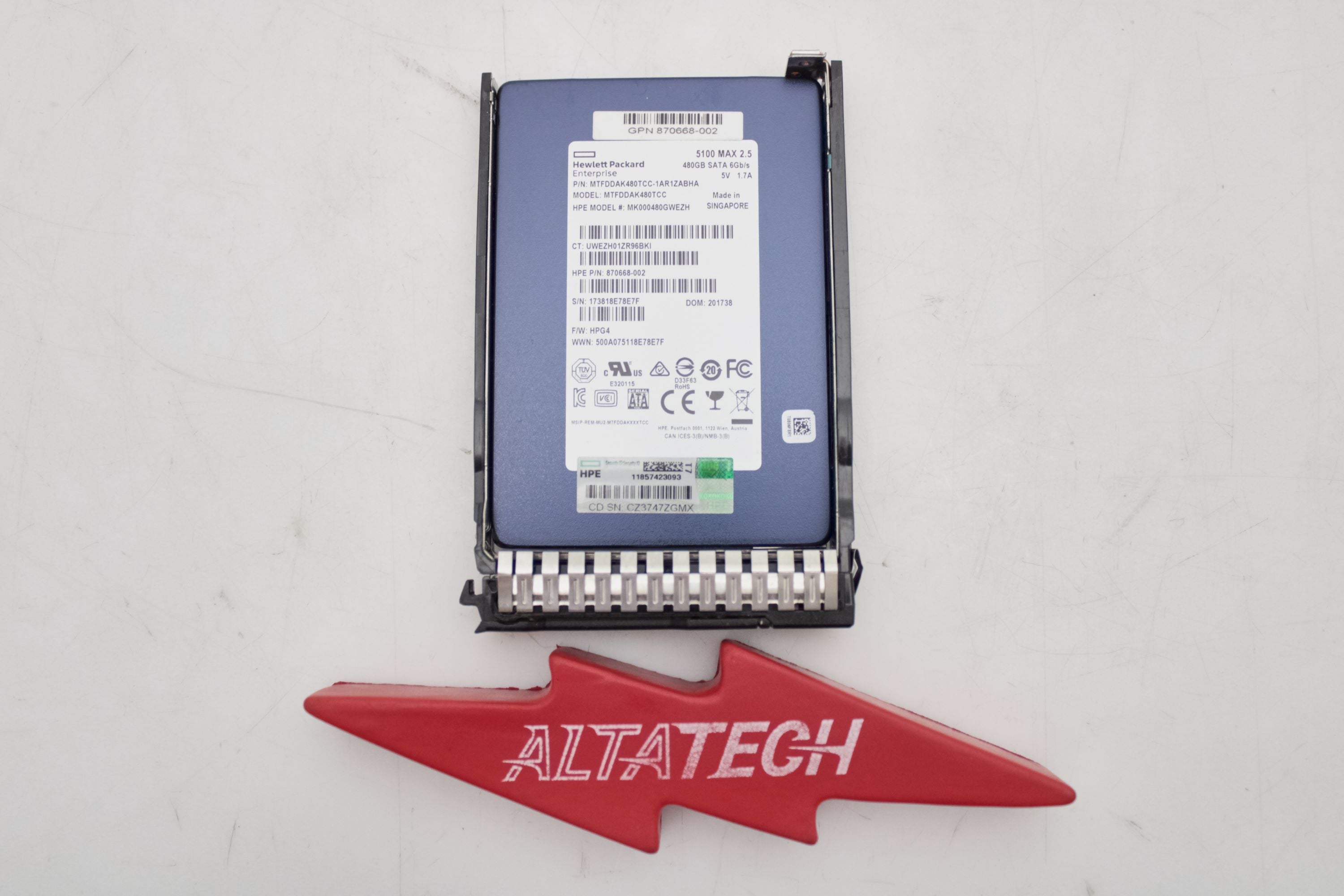 HP 875863-001 480GB 6G MU SFF SATA SC DS SSD HDD