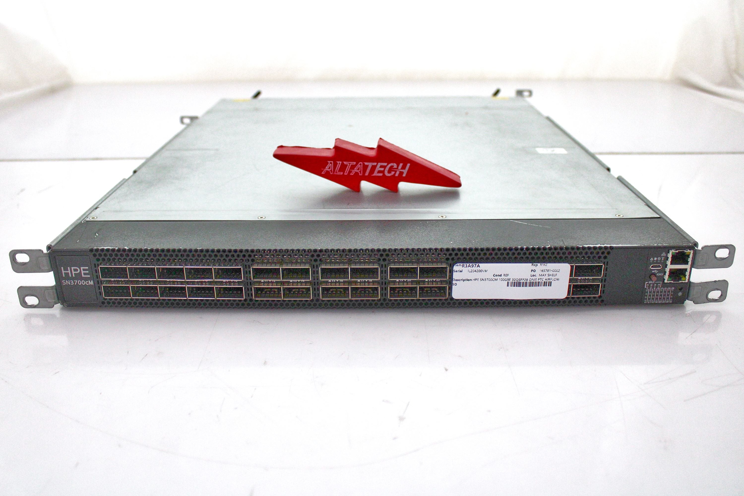 HP R3A97A HPE SN3700CM 100GBE 32QSFP28 ONIE PTC AIRFLOW SWITCH