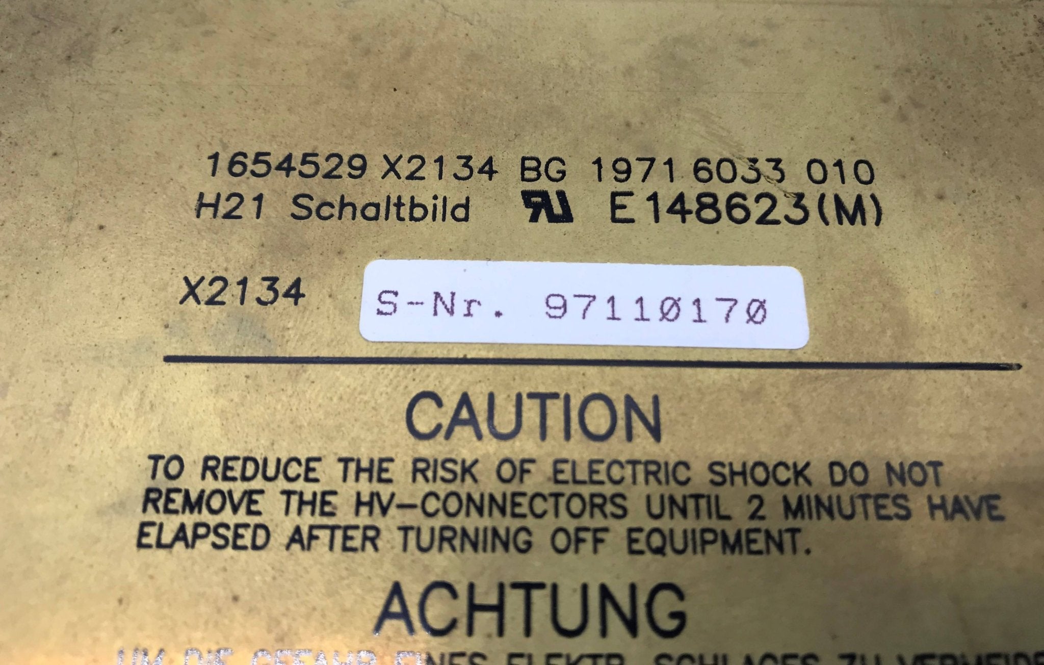 HV II Power Supply (1654529 X2134 Siemens