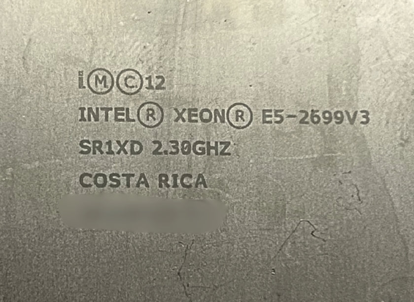 Intel SR1XD Xeon E5-2699 v3 18-Core 2.3GHz Processor w/ Thermal Grease