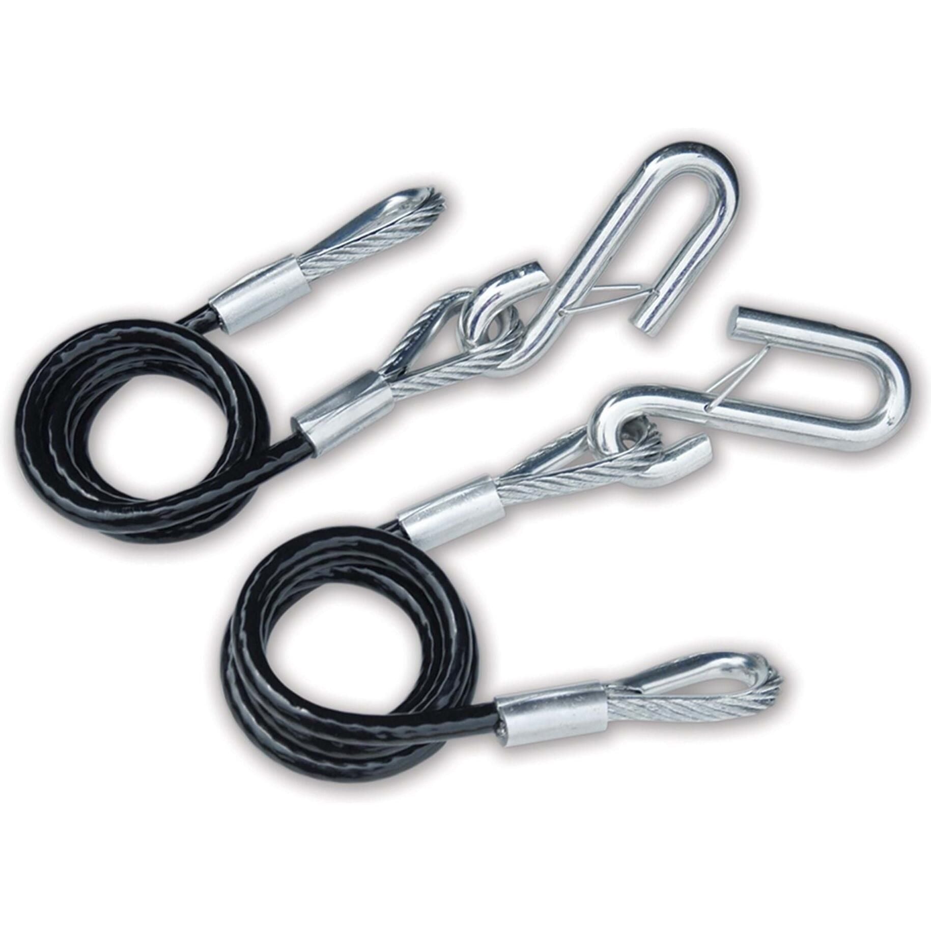 Tie Down Engineering 59545 36" Black Vinyl Jacketed Hitch Cables w/ "S" Hooks, Sold as Pair