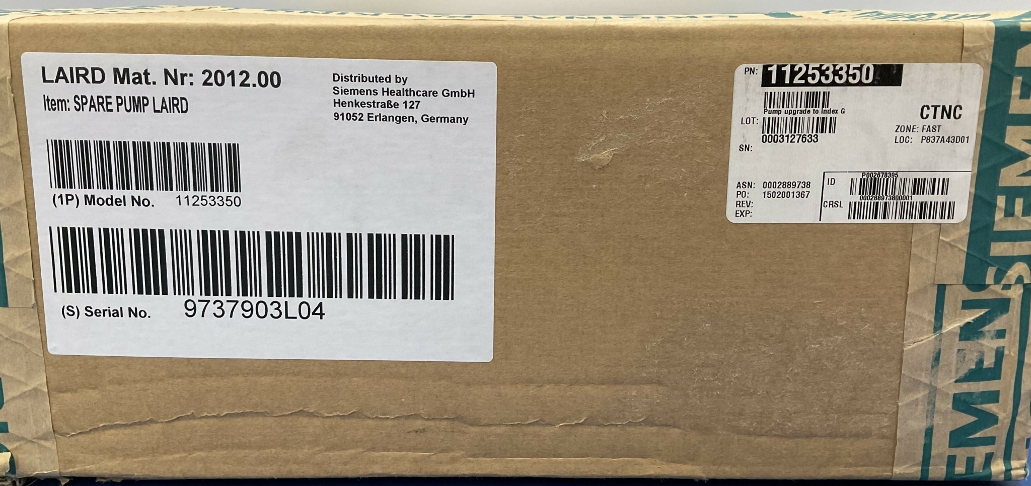 KLUVER PUMP HEAD REPLACEMENT (11253350 SIEMENS/KLUVER