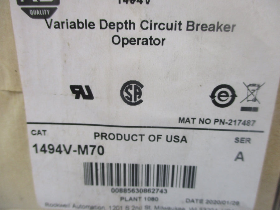 ALLEN BRADLEY 1494V-M70 SER. A NSMP