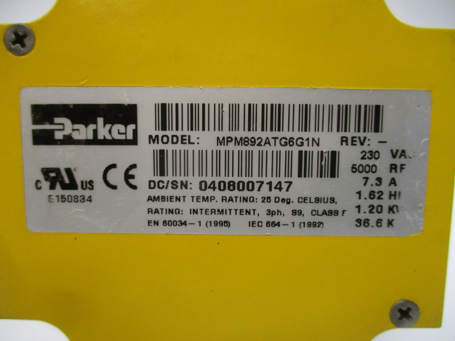 PARKER MPM892ATG6G1N 230VAC 7.3A NSNP