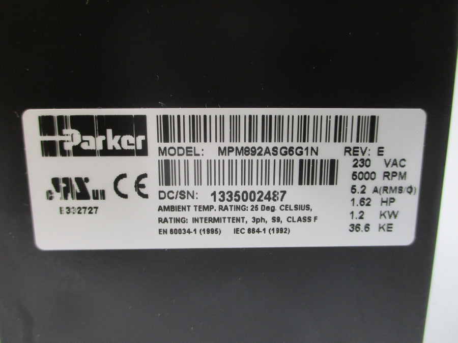 PARKER MPM892ASG6G1N 230VAC 5.2A REV. E NSMP