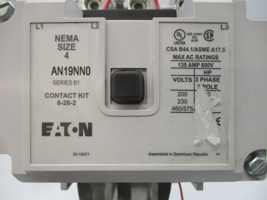EATON AN19NN0 C440C1A140SF4 SER. B1 110/120V 135A NSNP